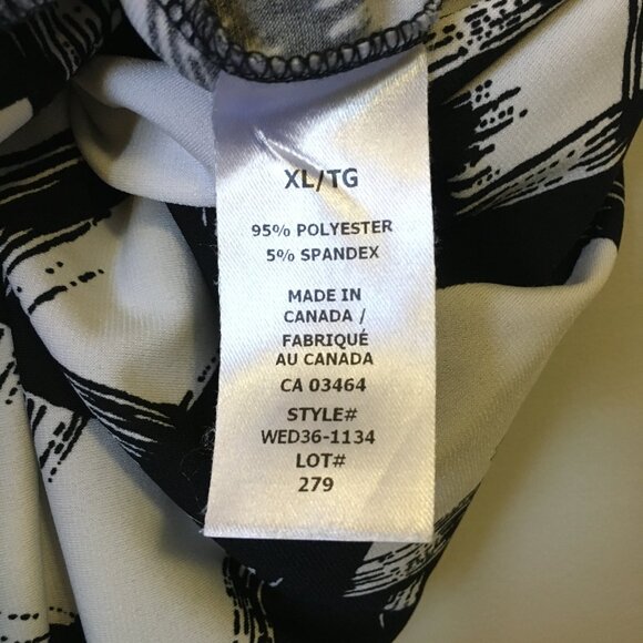 B&W Canadian Spy Movie Paint Blotched Ruched Waist Cowl Neck Tank Top - Picture 10 of 15